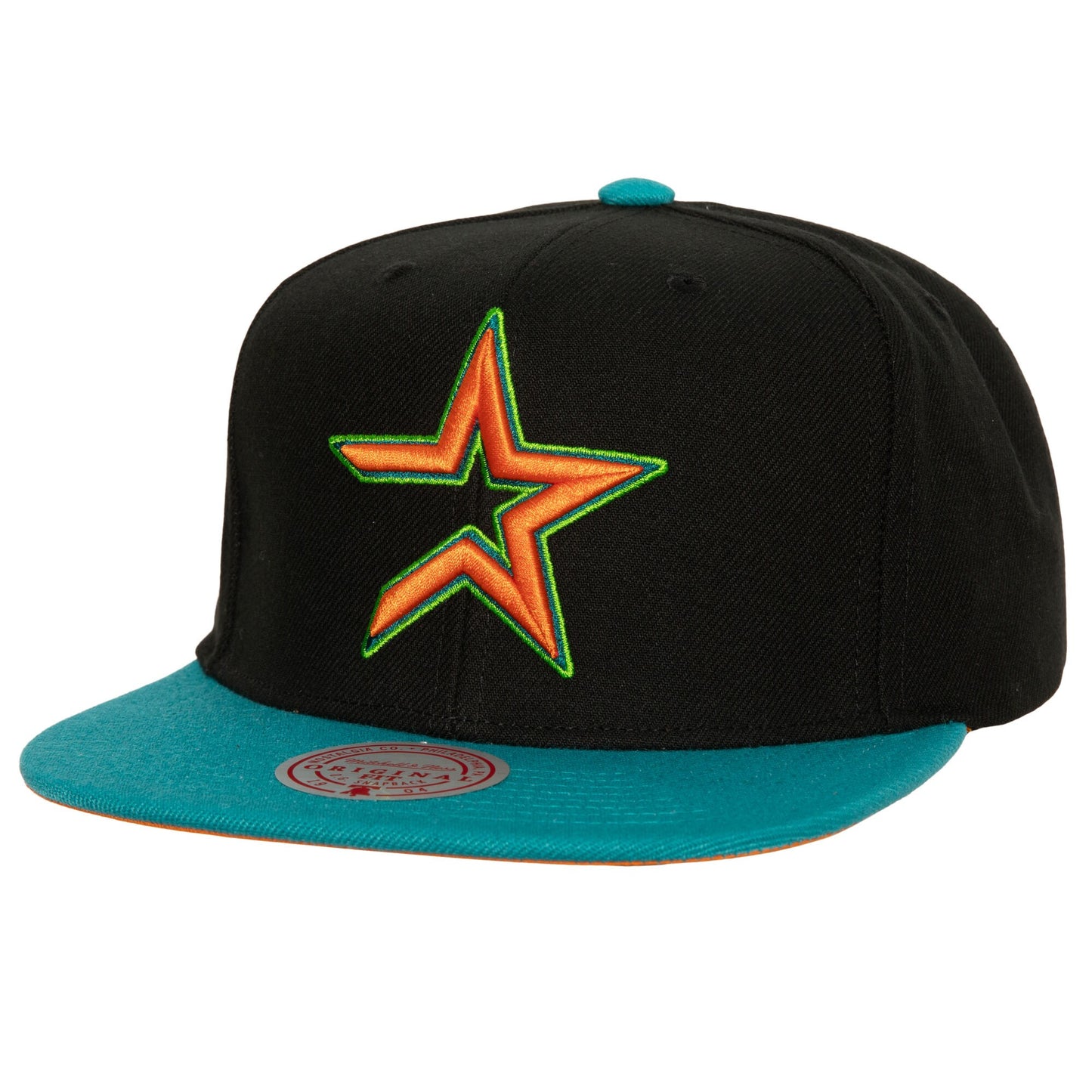Houston Astros Mitchell & Ness Citrus Cooler Snapback Hat - Black/Teal