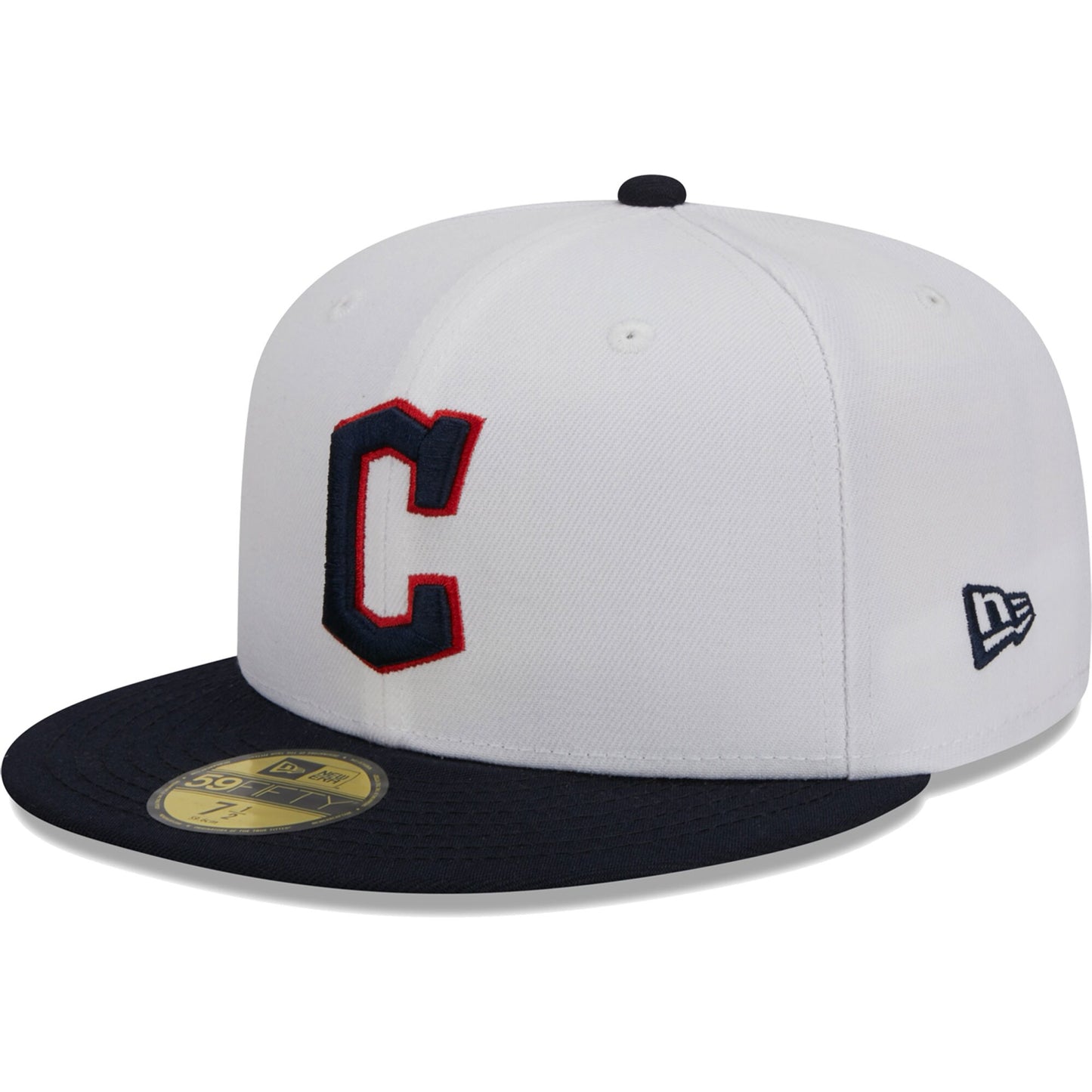 Cleveland Guardians New Era Optic 59FIFTY Fitted Hat - White/Navy