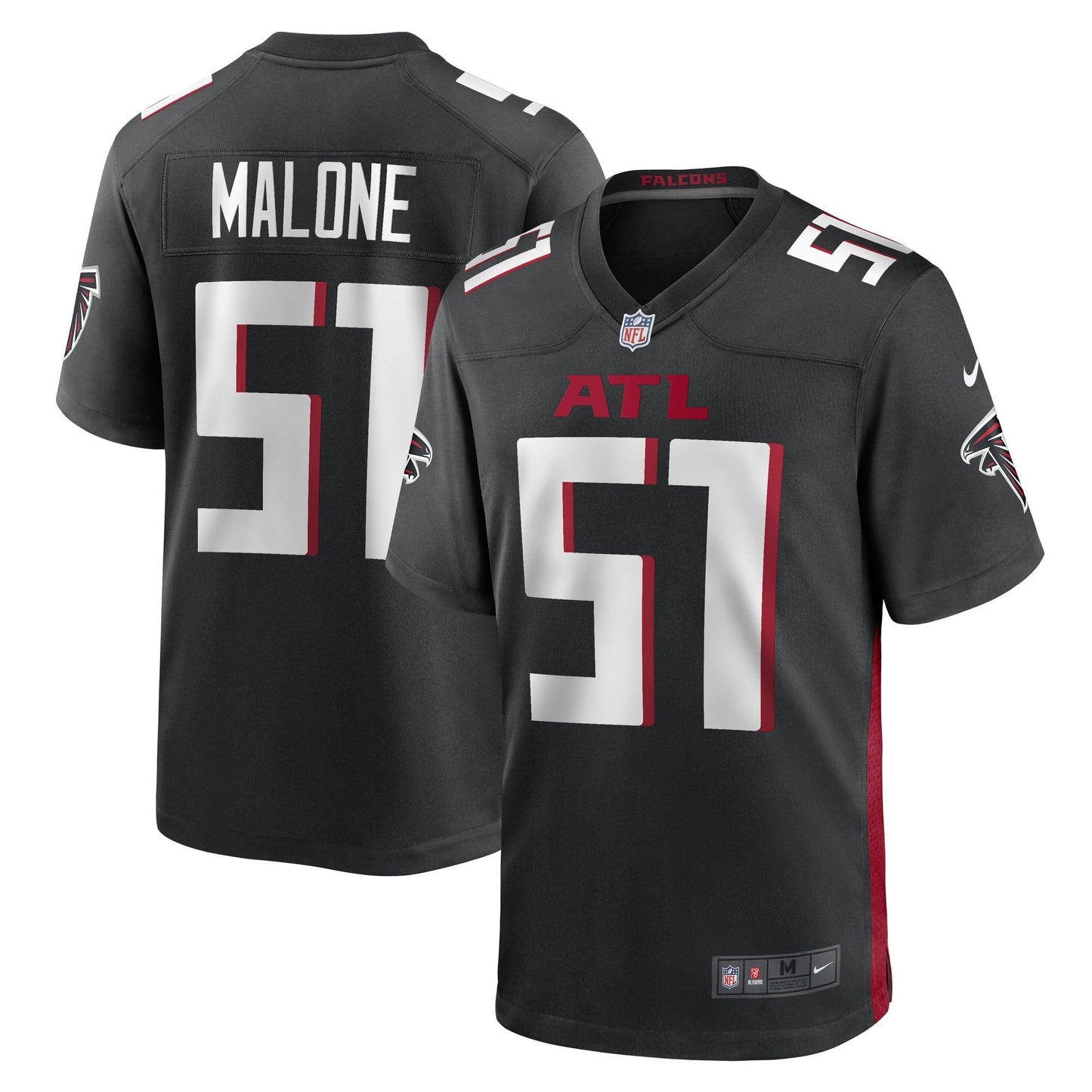 Men's Nike Black DeAngelo Malone Atlanta Falcons Game Player Jersey